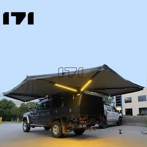 Hot Selling Off Road Car Tent Camping 3X3 270 Free Standing With Led 4X4 Side Wall Grey Awning