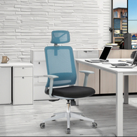 Chaise élévatrice ergonomique moderne Appui-tête réglable Chaise de bureau confortable en maille Design pour usage domestique Chaises de bureau