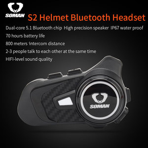 <span class=keywords><strong>Intercomunicador</strong></span> para Casco de Motocicleta y Casco Deportivo con Bluetooth de 1000m, Compatible con 3 Conductores, Comunicación Inalámbrica Soman <span class=keywords><strong>S2</strong></span> - Product Image 5