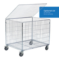 Poubelle de chariot de Table de Cage de fil fort de livraison rapide de promotion pour le stockage de vêtements et l'équipement de cargaison et de stockage