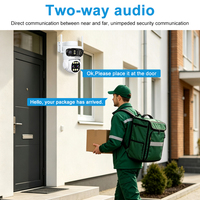 Caméra de sécurité WiFi PTZ à quatre objectifs, zoom 10x, caméra CCTV sans fil intelligente pour extérieur avec détection humaine, vision nocturne couleur