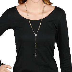 Collar religioso de <span class=keywords><strong>la</strong></span> Cruz de <span class=keywords><strong>la</strong></span> <span class=keywords><strong>Virgen</strong></span> Marí<span class=keywords><strong>a</strong></span>, <span class=keywords><strong>Rosario</strong></span> Católico, <span class=keywords><strong>Rosario</strong></span> religioso de 6mm - Product Image 1
