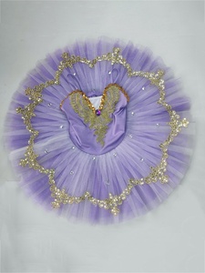 Robes de tutu de ballet pour filles, costume de ballet classique professionnel, corsage brodé or et strass, pour spectacle sur scène - Product Image 4