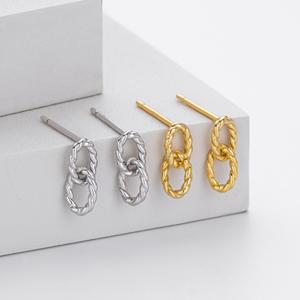 Boucles d'oreilles torsadées à double anneau en argent sterling S925, hypoallergéniques, perles vintage, bijoux fins pour mariage et soirée pour femmes - Product Image 2