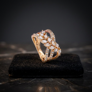 Anillos de boda clásicos de latón con imitación de rodio y circonita cúbica cuadrada CZ, de varias capas, llamativos, para XR113 - Product Image 1