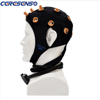 CERESENSO Casque d'électrodes EEG de précision à base de solution saline, bandeau double maille avec support amovible pour neurofeedback et navigation TMS
