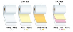 Ingrosso 75mm x 75mm 3 strati carta non Carbonless POS rotoli di carta personalizzata NCR ricevuta con caratteristiche ad alta visibilità - Product Image 2