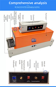 Quartz Lamp Semi-Automatic Heat <b>Shrink</b> Packaging Machine for <b>Plastic</b> PP/PE Film Heat <b>Shrink</b> Tunnel Wrapping Machine - Product Image 2