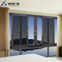 Ventana Corredera Horizontal Moderna de Aluminio con Aislamiento Térmico y Mosquitera Magnética para Uso en Exteriores y Cocina, Marco de Aleación de Aluminio