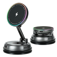 Support magnétique N52 en métal et TPU à ventouse pour tableau de bord, bureau et camion, avec chargeur de voiture sans fil 25W personnalisé OEM