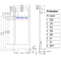 Module d'affichage LCD E-Ink TCC 2,13 pouces 122x250, interface SPI 8 broches, écran LCD E-Paper
