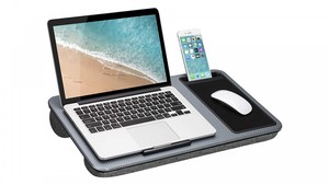 Portable Laptop Stand <strong>with</strong> <strong>Cushion</strong> for Bed and Office and Home <strong>Lap</strong> <strong>Desk</strong> <strong>with</strong> Device Ledge, Mouse Pad, and Phone Holder - Product Image 3