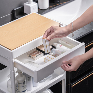 <b>Plastic</b> <b>Storage</b> Cart 4 Layers Portable Multi Functional Organizer For Bathroom Kitchen Bedroom Easy To Clean - Product Image 1