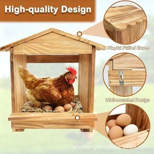 Nido de madera para gallinas, montado en la pared, para puesta de huevos, casa para gallinas, hábitat avícola para granja - Product Image 1