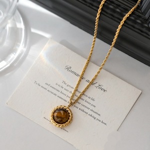 Pháp thanh lịch Tiger của mắt Vòng cổ lãng mạn mạ vàng hợp kim bóng với ngọc trai và Zircon cho bên áo len chuỗi - Product Image 4