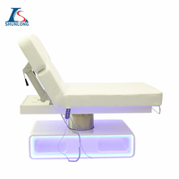Nouveau lit de cils incurvé de beauté pour salon lit de table de massage en cuir blanc lit esthétique cosmétique à commande électrique à 4 moteurs