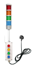 ONN-M4 1-5 Schichten Manuell Bedienbare LED-Signalsäule Warnleuchte mit Summer Blinkfunktion Steuerknopf 100-240V Eingang CE - Product Image 5