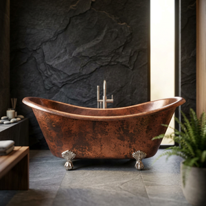 Baignoire autoportante avec pieds en forme de griffes, design antique en cuivre, baignoire de luxe avec pieds en forme de griffes - Indian Home Crafts - Product Image 2