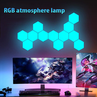 Accessoires de bureau jeu Rgb changement de couleur intelligent hexagone modulaire tactile Led lumières de carreaux