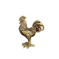 Statue de Coq en Laiton - Figurine de Coq Rugissant en Cuivre, Statue du Zodiaque Chinois Traditionnel et Animal de Compagnie pour le Thé, Idéale pour la Décoration Intérieure