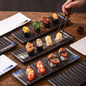 Assiette longue spéciale pour la cuisine japonaise Sushi Assiette créative Assiette rectangulaire Sashimi Plat froid Disque en céramique <span class=keywords><strong>Restaurant</strong></span> <span class=keywords><strong>vintage</strong></span> - Product Image 1