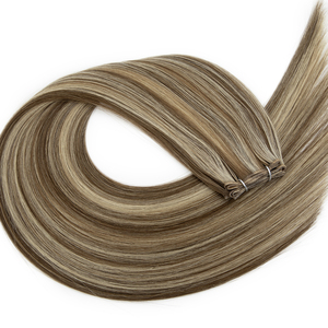 Russian Double Drawn Blonde Highlights Invisible Volume Genius Weft <strong>Hair</strong> Extensions Thick Remy Virgin Human <strong>Hair</strong> - Product Image 1
