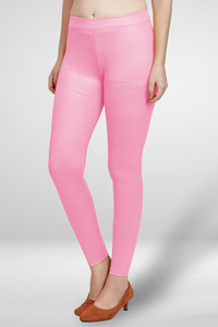 Leggings Elásticos de Color Rosa Sólido para Mujer, Pantalones Casuales Cómodos de Corte Ajustado - Product Image 2