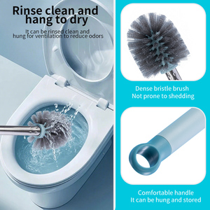 Nouveau <span class=keywords><strong>produit</strong></span> poignée en acier inoxydable gain de place pour le stockage brosse de toilette compacte salle de bain ménage - Product Image 5