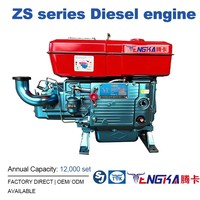 Moteur diesel monocylindre 20 CV Zs1115 4 temps refroidi par eau, remplacement Changfa, démarrage facile, puissance réelle pour tracteur