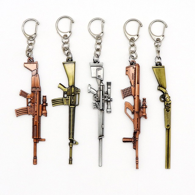 Custom Metal Car Key Chain Wholesale Zinc Alloy 3d Mini Gold Gun Shape Backpack Pendant