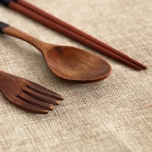 Đồ Dùng Dẹt Có Thể Tái Sử Dụng Dây Buộc Thìa Nĩa Bằng Gỗ Đũa Bộ Đồ Ăn Du Lịch Bộ Dao Kéo Đồ Dùng Dẹt Bằng Gỗ - Product Image 4