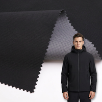 Tela de Chaqueta Softshell Impermeable, Cortavientos y Transpirable de 3 Capas, con Membrana de TPU Laminada sobre Nylon Ripstop y Spandex, 100% Poliéster