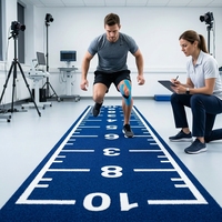 Gazon artificiel antidérapant pour l'entraînement au sprint, tapis de piste de luge avec échelle numérotée et logo personnalisé