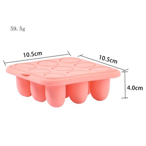 Moule à glaçons en silicone sans BPA, 9 compartiments, personnalisable, avec couvercle, pour congélation alimentaire et préparation de repas - Product Image 4