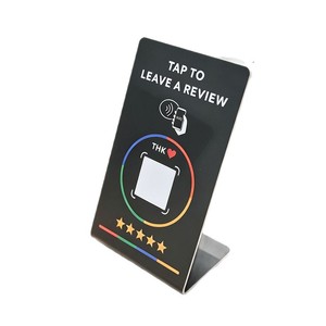 Tarjeta NFC con función Tap To Review para la estación de retroalimentación de restaurantes de Google y Facebook con pantalla de calificación por estrellas - Product Image 1