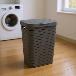 Rotho Laundry Collector Country 40 L With Lid For Indoor Use - Product Image 3