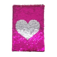 Carnet de notes personnalisé format A5 avec couverture rigide en tissu LOVE Magic et paillettes