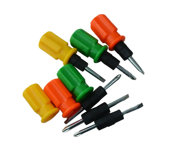 Radish Head 1 Inch Plastic Handle Mini straight Screwdrivers Tools Box Screwdriver