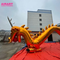 Dragon gonflable géant, double dragon chinois, pour les hommes