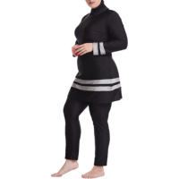 Burkini Imprimé Une Pièce Étanche Coupe Haute pour Femme, Maillot de Bain Islamique Modeste à Coupe Classique