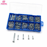 Kit de vis en fer 215 pièces, vis à tête fraisée DIN96, vis à tête ronde fendue, vis plaquées zinc jaune pour la réparation de meubles