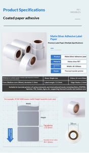 Custom pet stickers: silver <b>labels</b>, matt silver self-adhesive <b>labels</b>, oven-safe, high- and low-temperature resistant self-adhesi - Product Image 4