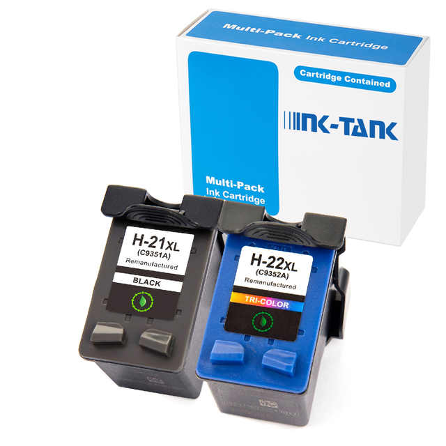 INK-TANK 21 21XL 22 22XL Remanufactured Color Ink Cartridge for HP21 for HP22 for HP Deskjet D1468 D1520 D1420 D1560 Printer
