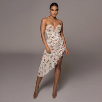 2021 Sommerkleid ung Blumen druck Asymmetrische lange Kleider Lady Elegant Street Party Träger loses Damen Maxi kleid