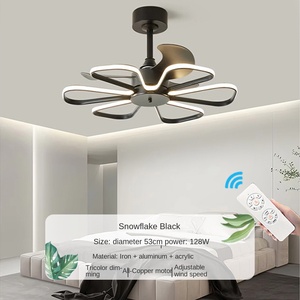 Nordic Style Modern Design Decorative Retractable 110-220v Petal-shaped Ceiling Fan Lamp with Led <b>Lights</b> <b>Remote</b> <b>Control</b> - Product Image 5