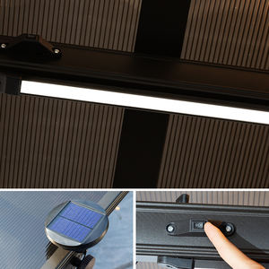 ชิงช้าโลหะอลูมิเนียมสำหรับลานบ้าน3ที่นั่งพร้อมไฟ LED หลังคาเก้าอี้แกว่งในสวน - Product Image 6