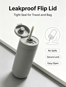 Tumbler Vakum Isolasi 16oz dengan Sedotan, Cangkir Stainless Steel Dinding Ganda, Logo Custom, Mug Kopi Lucu, Tumbler Air yang Dapat Digunakan Kembali - Product Image 5