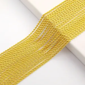 Real 18K Solid Gold Rope Chain 1.3 Mm Pure Gold Jewelry Wholesale 18K Au750 Gold Chain Necklace Jewelry