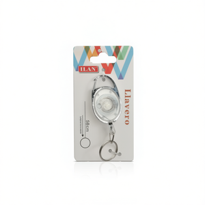 Portachiavi ILAN con cordino estensibile 58 cm max colore bianco per chiavi e borse - Product Image 1