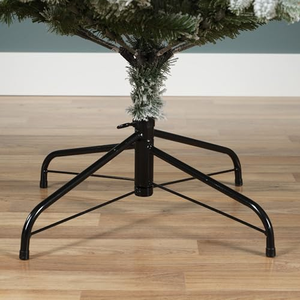 Sapin de Noël artificiel de haute qualité en PVC et PE, feuilles vertes, 240-300 cm, avec neige floquée, base autoportante et éclairage LED - Product Image 2